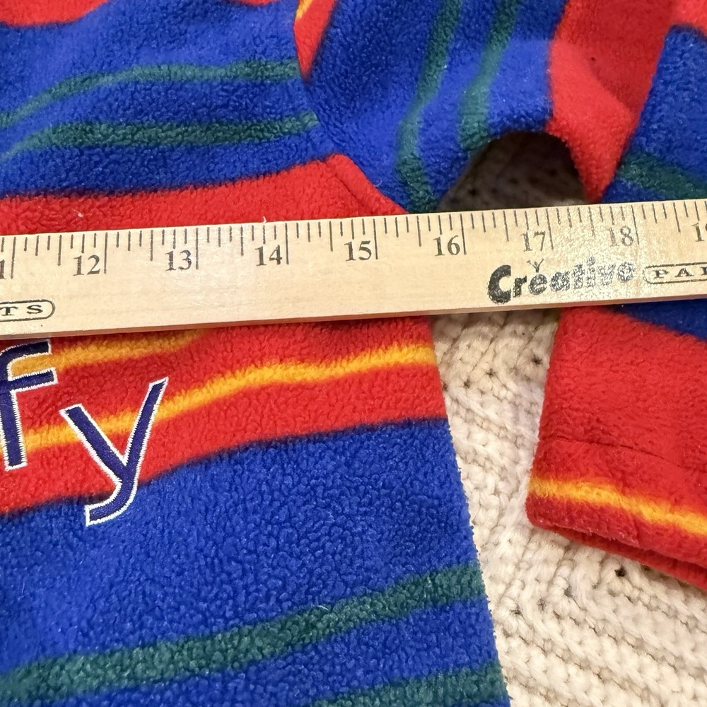 The Disney Store Goofy 1/4 Zip Fleece Youth Small Stripe Vintage 90s Retro - Picture 7 of 8